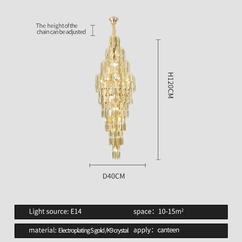 Crystal Chandelier for Modern European Style Living Rooms