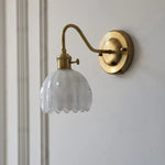 Glass Copper Knob Switch LED Wall Sconce - Modern Nordic Design