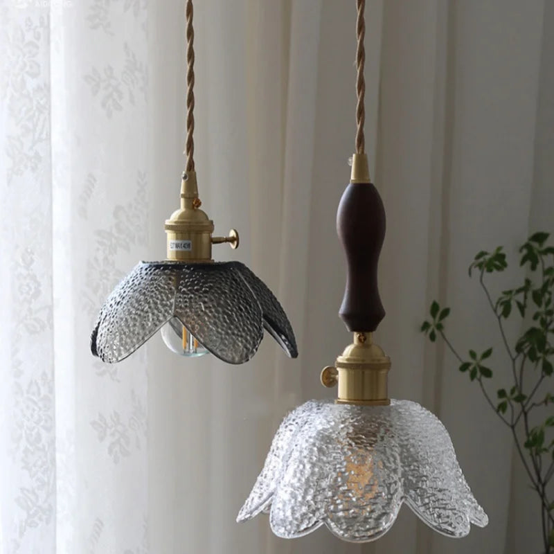 Flower Glass LED Pendant Lights | Nordic Modern Style | Adjustable Hang Lamp
