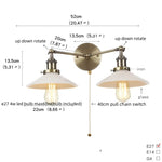 Industrial Vintage Loft 2-Light Plug In LED Wall Lamp