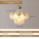 Pearl Crystal Chandelier for Dining Living Bedroom, Elegant French Shell Glass Light