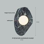 White Glass LED Wall Sconce | Modern Bulgari Luxury Stone Vanity Light