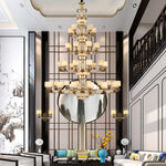Luxury Chinese Style Copper Jade Living Room Chandelier
