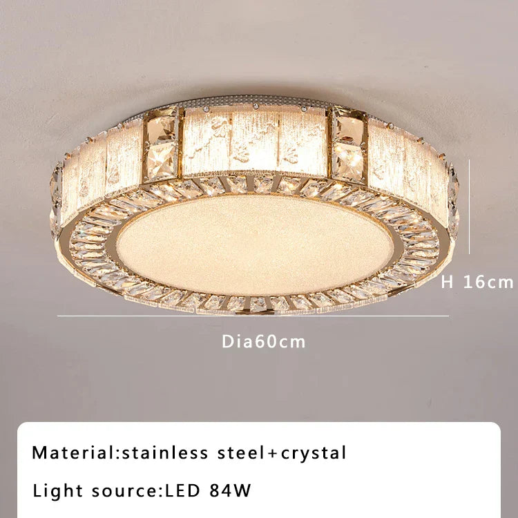 Crystal Glass Luxury Ceiling Chandelier - Gold LED Home Decor