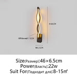 LED Wall Lamps Modern Minimalist Bedroom Living Room Lighting Black White