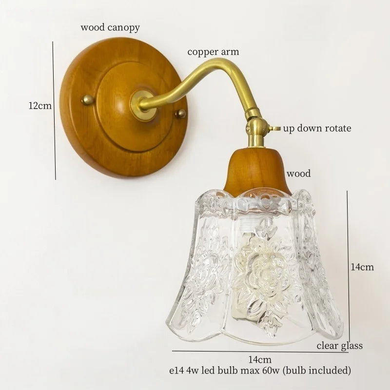 Afralia™ Cracked Glass LED Wall Lights - Vintage Copper Finish