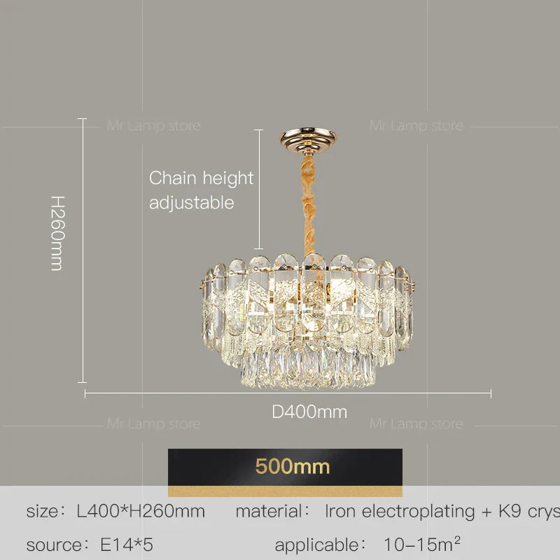 Crystal Chandelier LED Light: Modern Luxury Restaurant Hall Lighting