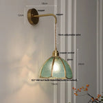 Tiffany Glass LED Wall Sconce Pull Chain Switch Bedroom Foyer Lamp