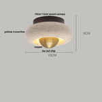 Yellow Travertine Stone LED Ceiling Light for Modern Nordic Ambiance