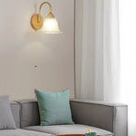 Afralia™ Nordic Glass LED Wall Light Sconce with Pull Chain Switch