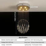 Crystal Ring Pendant Chandelier: Modern Ceiling Light for Living & Dining Room