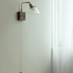 Walnut Wood LED Wall Sconce Glass Rotatable Stair Light Fixtures