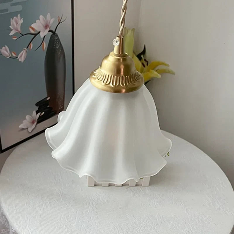 Glass LED Pendant Light Fixture Modern Hang Lamp Luminaira Pendente, White