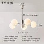 Glass Ball LED Ceiling Chandelier for Modern Living Room and Bedroom