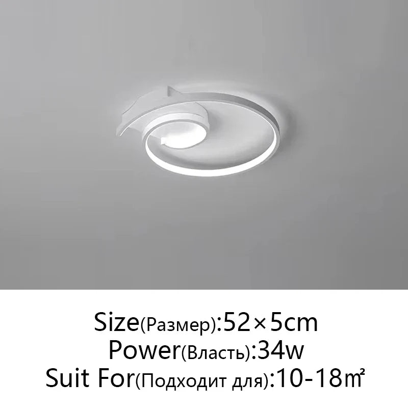Modern Nordic Art LED Ceiling Lamp for Bedroom & Study