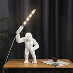 Resin Monkey Table Lamp: Decorative Gorilla Bedroom Light Fixture