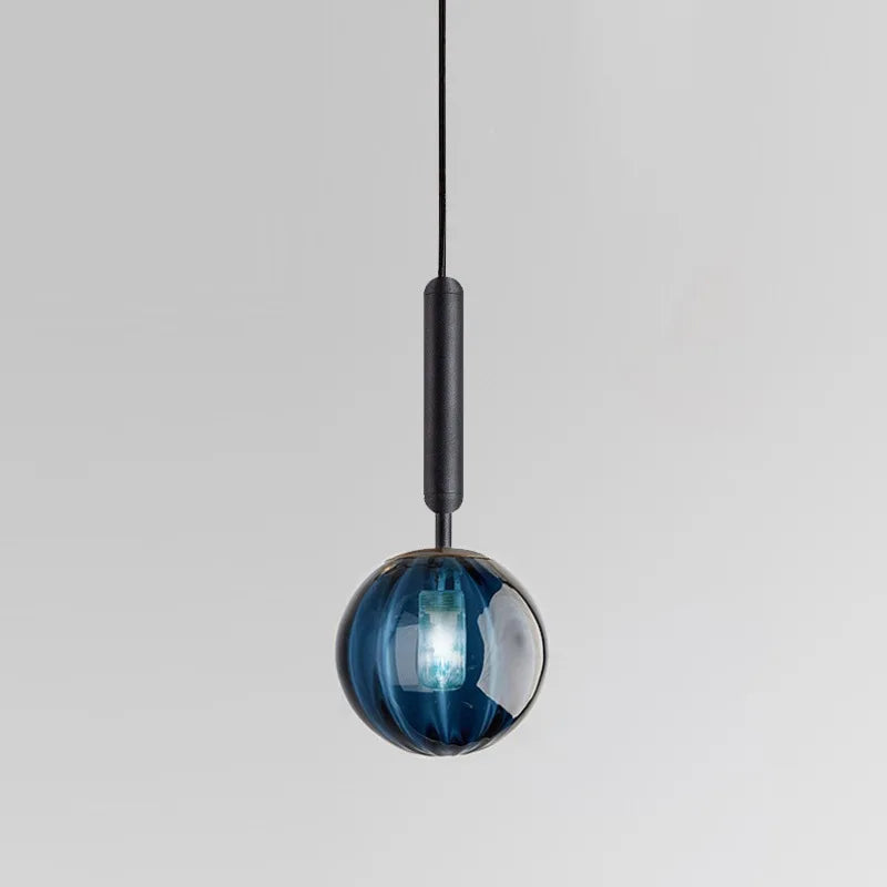 Glass Ball Pendant Lamp LED Hanging Light for Minimalist Living Room