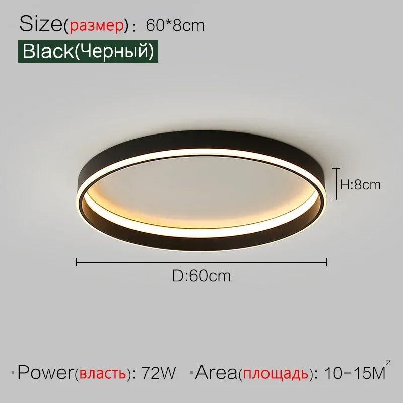 Minimalist Round LED Ceiling Light for Bedroom Loft Balcony - Dimmable Indoor Lighting