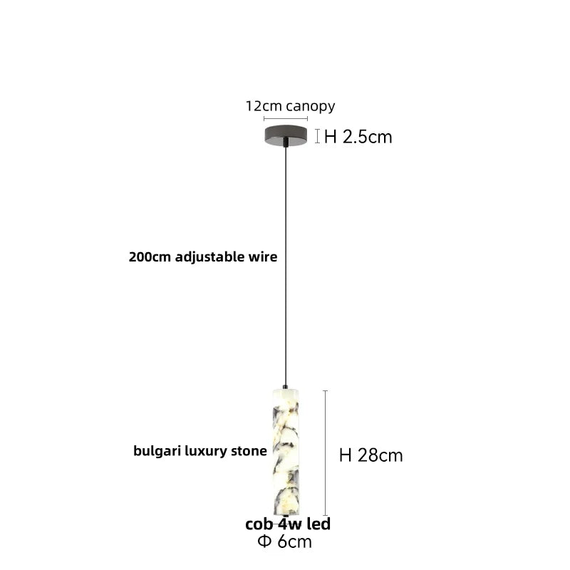 White Glass Ball LED Pendant Lamp Modern Luxury Stone Hanging Light