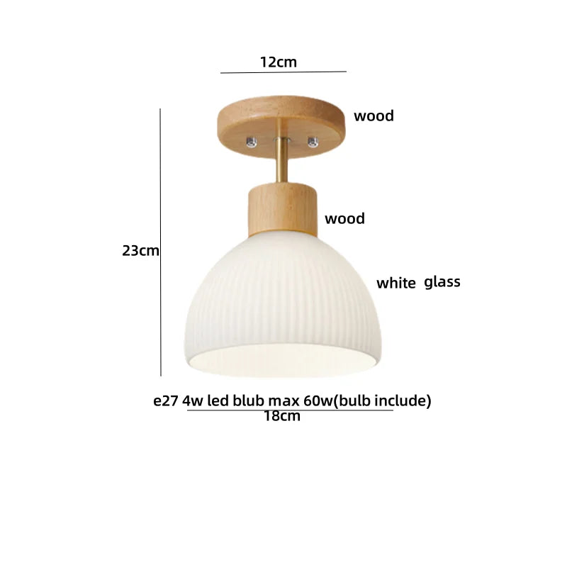 White Glass LED Ceiling Lamp Modern Living Room Bedroom Light