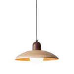 Japanese Wooden Stone Chandelier Pendant Light, Wabi-Sabi Style Yellow Cavity-Stone Lamp