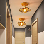 Brass Glass Ceiling Lamp Modern LED Light Fixture - Elegant Home Decor