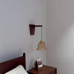 Modern Walnut Copper LED Wall Light for Bedroom Living Room Restaurant