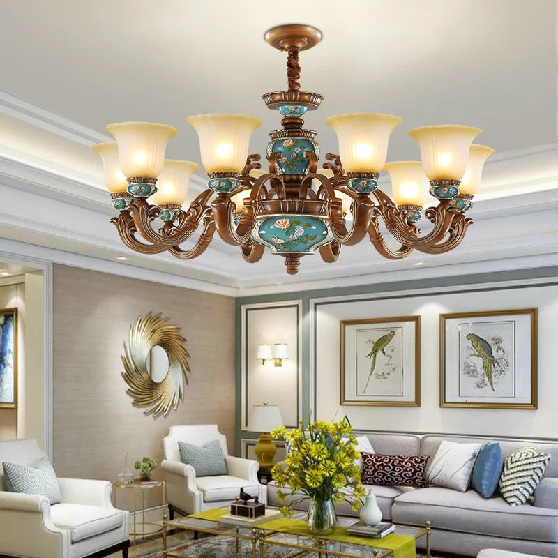 Classical Resin Chandelier for Luxurious Living Room, Dining Room, and Bedroom Lighting