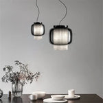 Manila Glass Lantern Pendant Light for Kitchen Living Room Bedroom Retro Decor