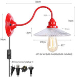 Vintage Loft LED Wall Lamp Red Clear Glass Stair Light