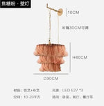 Fela Tassel Chandelier: Bohemian Chain Tiered Suspension Light for Living Room & Shop