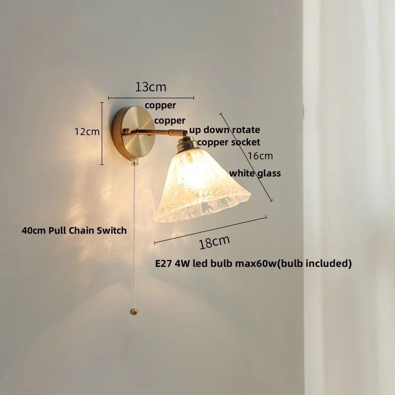 White Glass LED Wall Light | Modern Rotate Plug-In Sconce Lampara De Pared