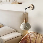 Adjustable Wall Lights Pull Chain Switch Wood Socket Cement Modern Bedside Lamp