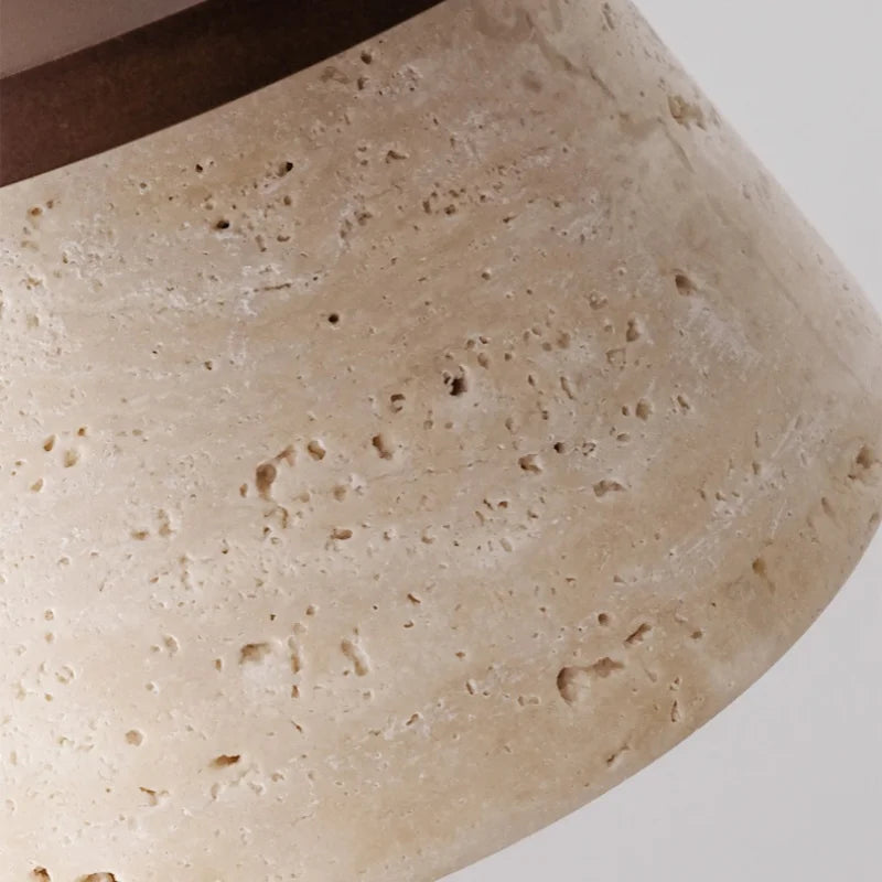 Afralia™ Nordic Wood & Yellow Travertine Stone LED Pendant Light Fixture