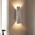 Double LED Wall Lamp Sconce Yellow Cave Stone Iron Canopy Mirror Light