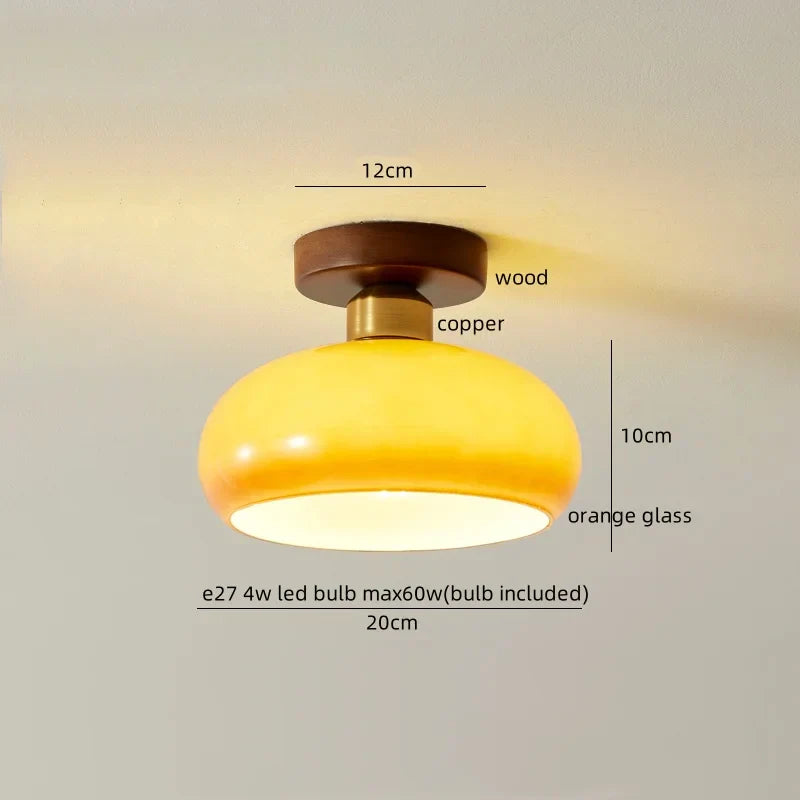 Walnut LED Ceiling Lamp Modern Indoor Lighting Fixture