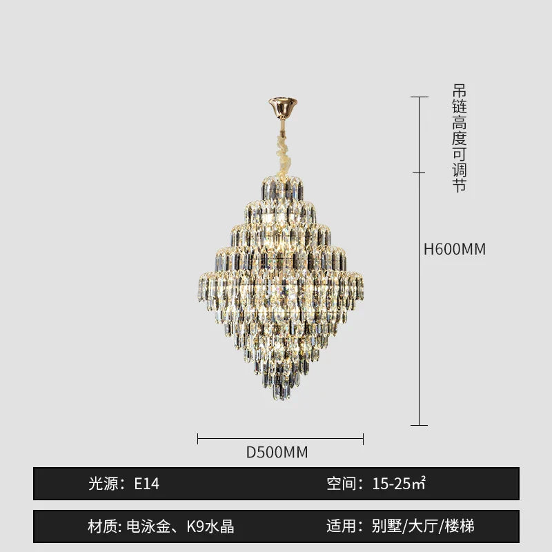 Designer LED Crystal Chandelier for Luxury Villas, Hotels & Restaurants