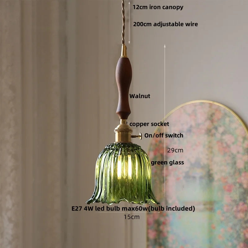 Wicker Glass LED Pendant Light - Modern Adjustable Fixture for Restaurant & Coffee Bar