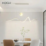 LED Pendant Light - Modern White/Black Long Line for Home, Restaurant, Office
