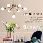8-Head Nordic Ceiling Chandelier in Black White Gold for Modern Home Decor