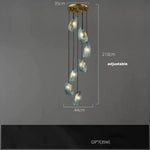 Blue Queen Crystal Glass Chandelier for Staircase Lighting