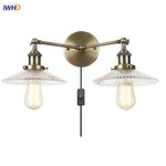 Industrial Vintage Loft 2-Light Plug In LED Wall Lamp
