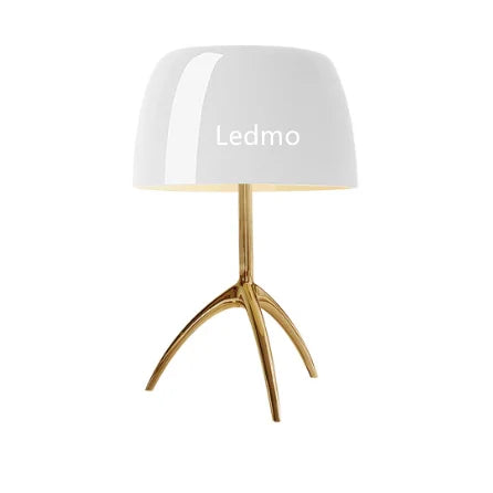 Glass Shade Table Lamp: Designer Tripod Desk Light for Bedroom