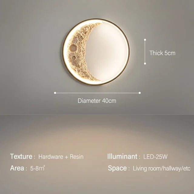 Crescent Moon Wall Lamp for Bedroom and Hallway