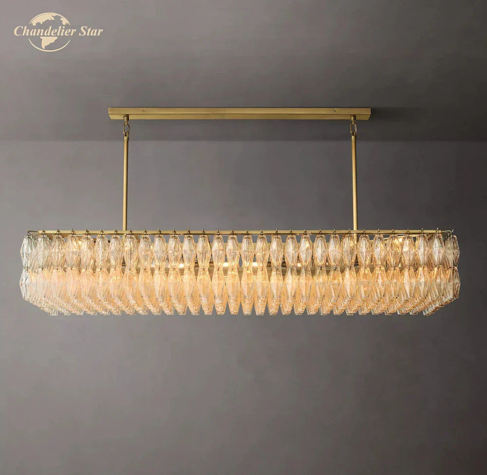 Modern Farmhouse Clear Glass Chandelier - Chic Dining & Living Room Hanging Light