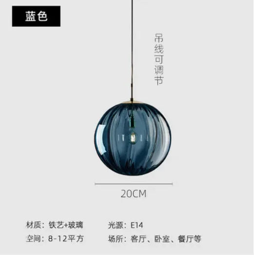 Water Pattern Glass Chandelier Pendant Light for Restaurant Bar Counter
