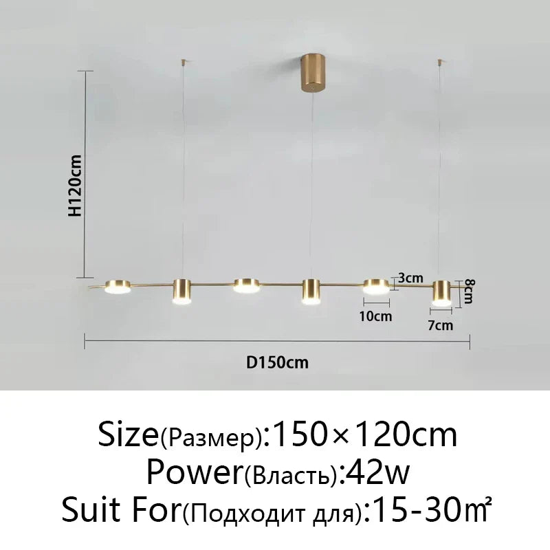 Dimmable LED Ceiling Chandelier for Living Room, Dining, Kitchen - Modern Hanging Light