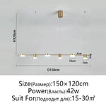 Dimmable LED Ceiling Chandelier for Living Room, Dining, Kitchen - Modern Hanging Light
