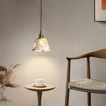 Terrazzo Half Circle LED Hanging Pendant Light Vintage Japanese Style