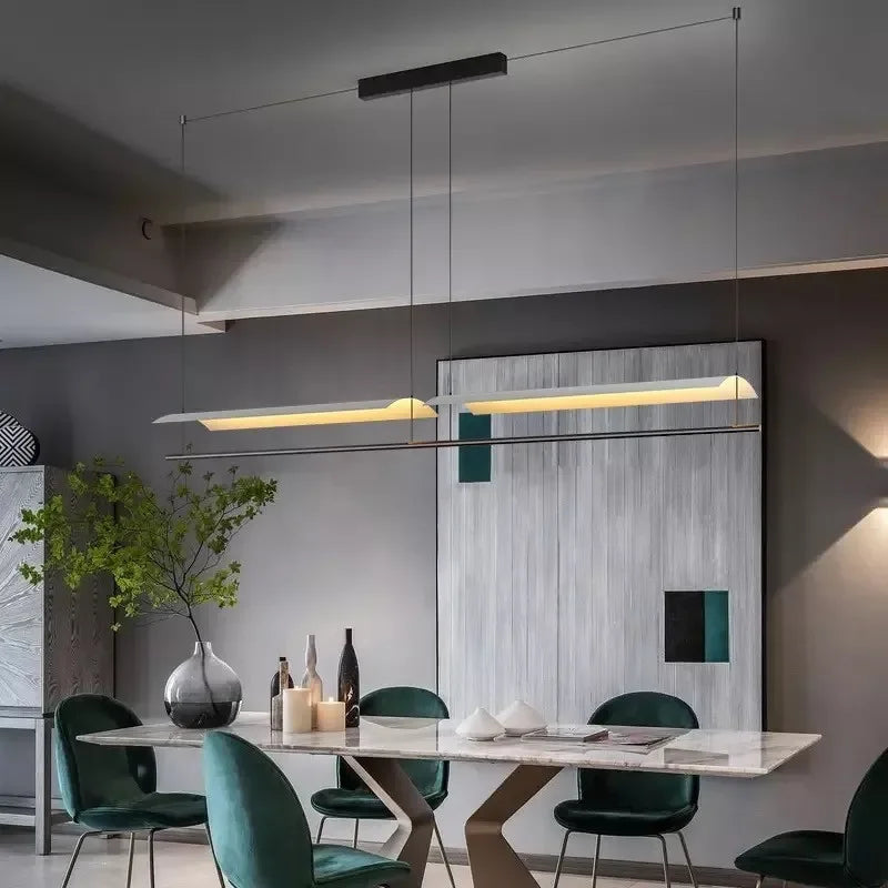 Postmodern Eaves Tile Chandelier LED Pendant Lamp for Designer Restaurant Bar Café